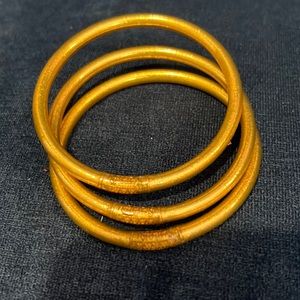 Authenic Buddha Girl gold bracelets size L. Never worn…I ordered wrong size